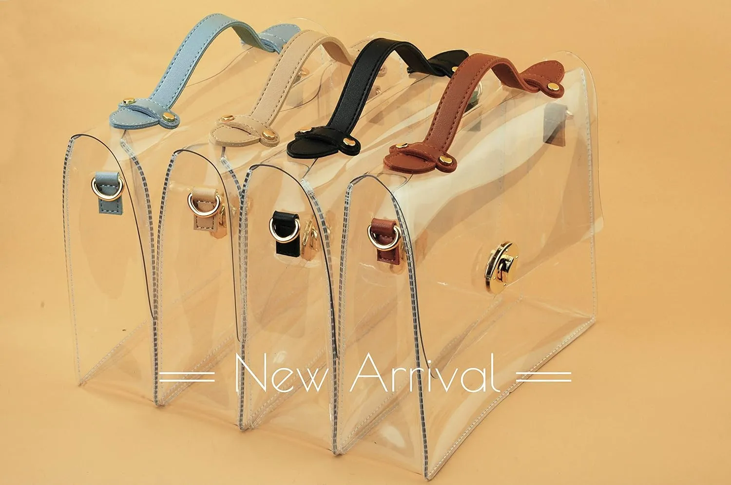 Clear Bag with Turn Lock Closure Women's Cross Body Handbags Stadium Approved