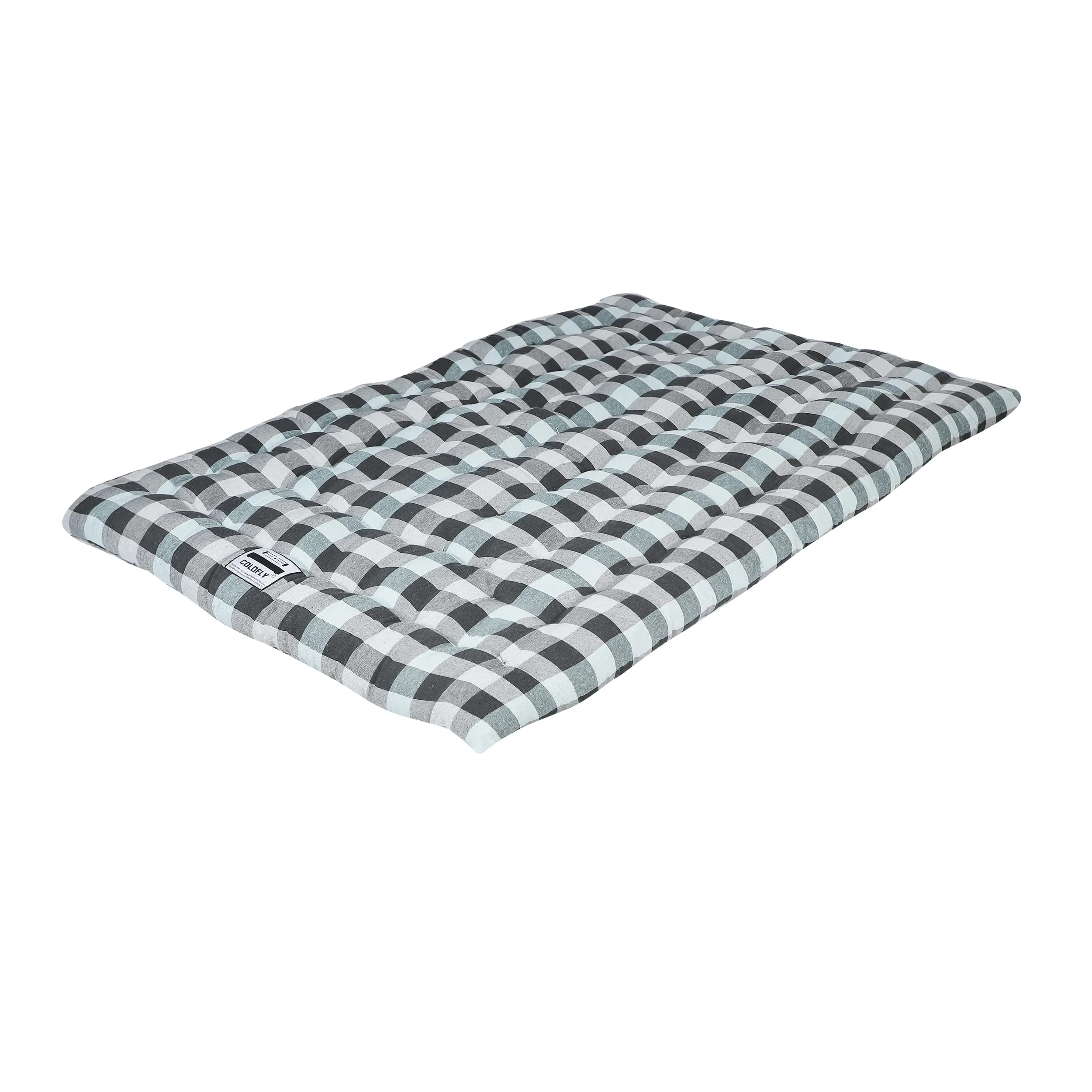 COLOFLY Soft Cotton Multicolour Mattress Gadda Single Bed 3x6 Feet Blue Color