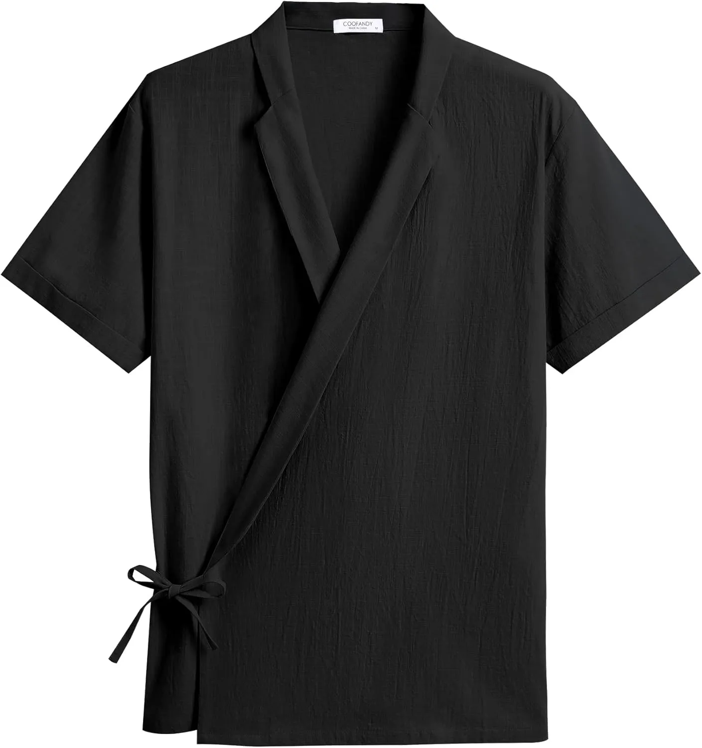 COOFANDY Men's Beach Kimono Shirt Cardigan Jacket Light Linen Short Sleeve Open Front Casual Shirts