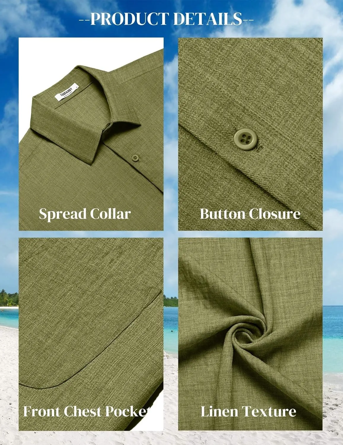 COOFANDY Mens Button Down Short Sleeve Shirts Casual Textured Shirt with Pocket Summer Beach Wedding Shirts