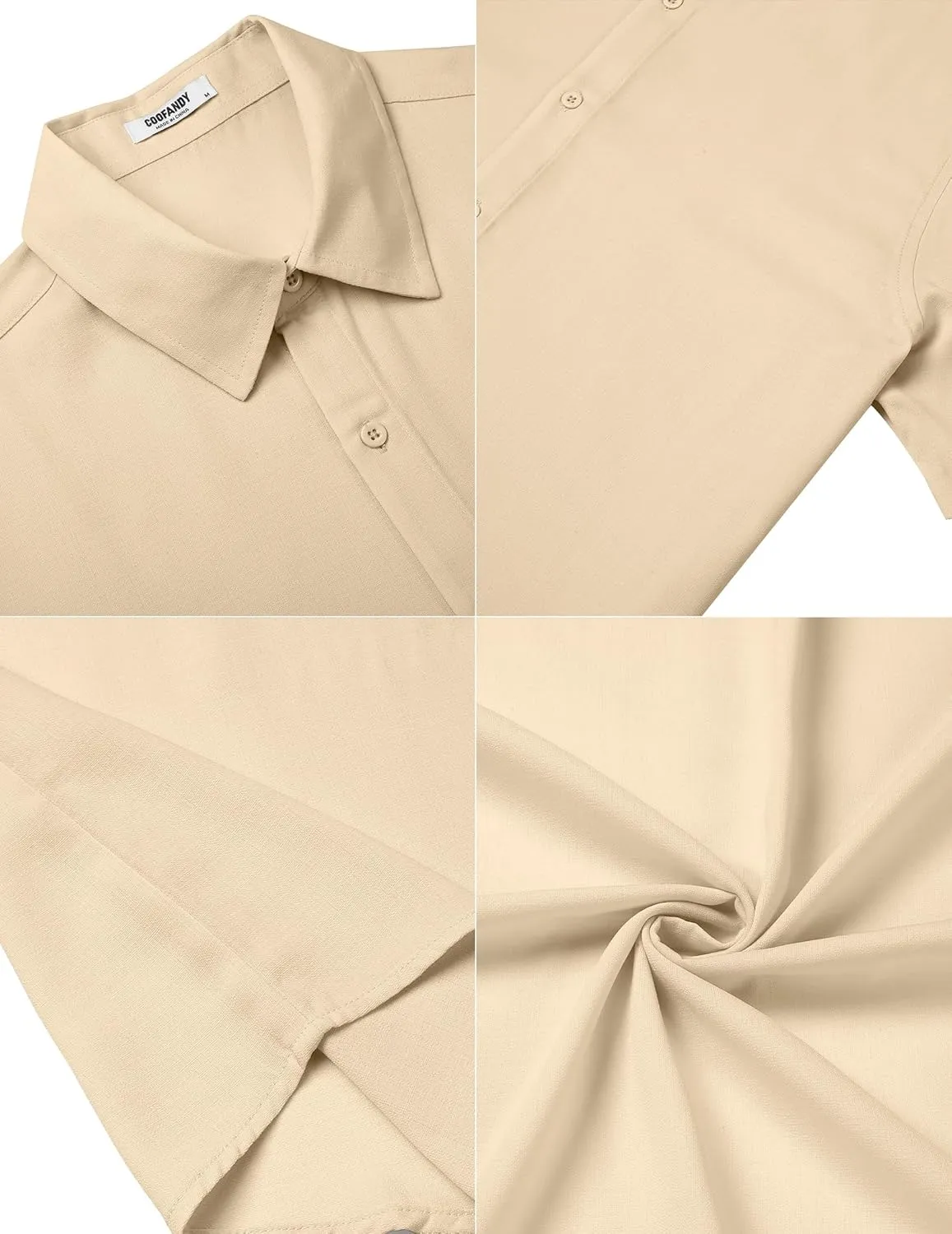 COOFANDY Men's Casual Button Down Short Sleeve Shirts Summer Beach Wedding Shirt Vacation Cotton Shirts