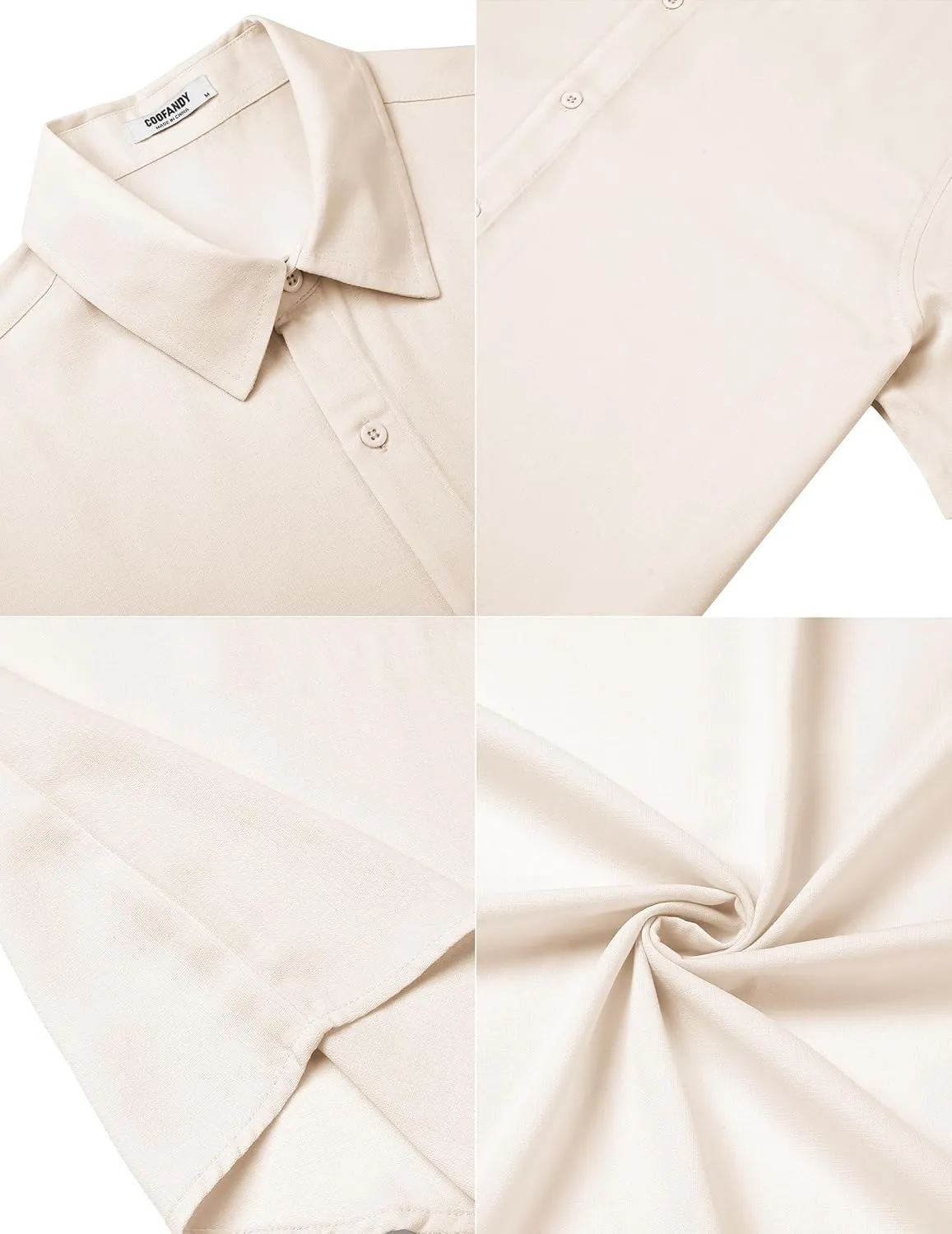 COOFANDY Men's Casual Button Down Short Sleeve Shirts Summer Beach Wedding Shirt Vacation Cotton Shirts