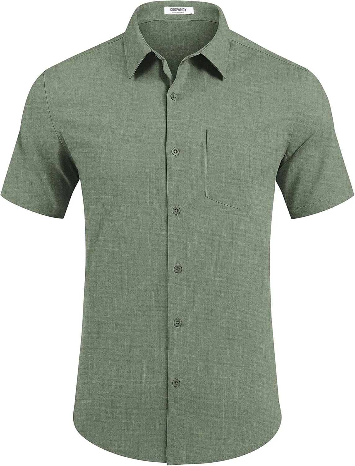 COOFANDY Mens Casual Short Sleeve Shirts Button Down Summer Beach Shirt Lightweight Textured Tops with Pocket