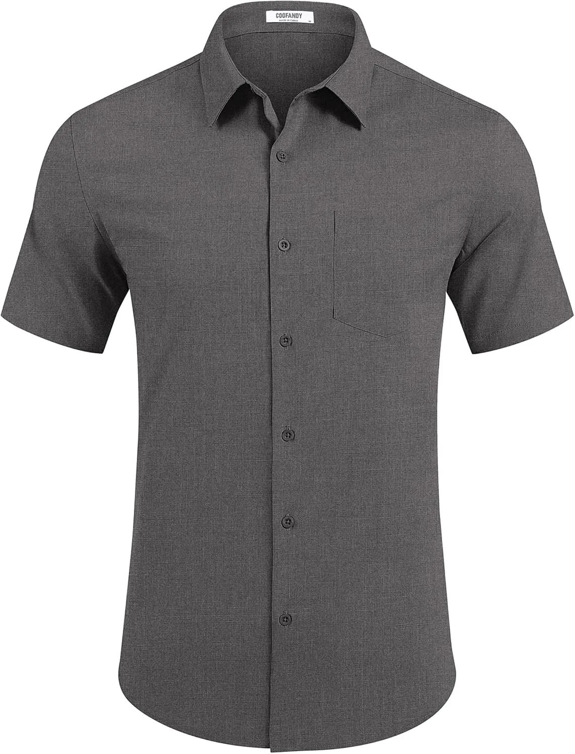COOFANDY Mens Casual Short Sleeve Shirts Button Down Summer Beach Shirt Lightweight Textured Tops with Pocket