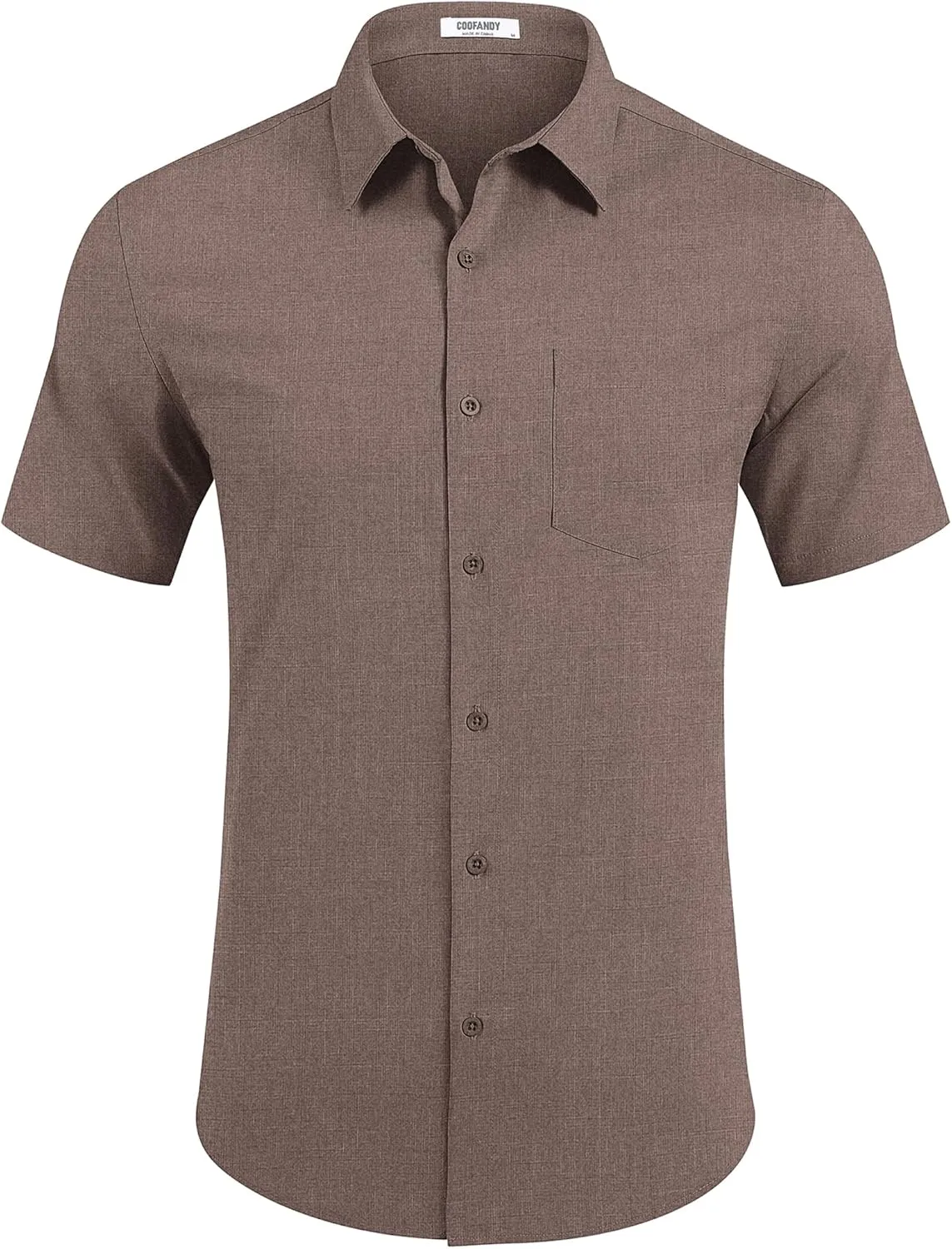 COOFANDY Mens Casual Short Sleeve Shirts Button Down Summer Beach Shirt Lightweight Textured Tops with Pocket