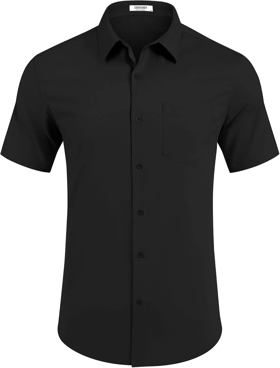 COOFANDY Mens Casual Short Sleeve Shirts Button Down Summer Beach Shirt Lightweight Textured Tops with Pocket