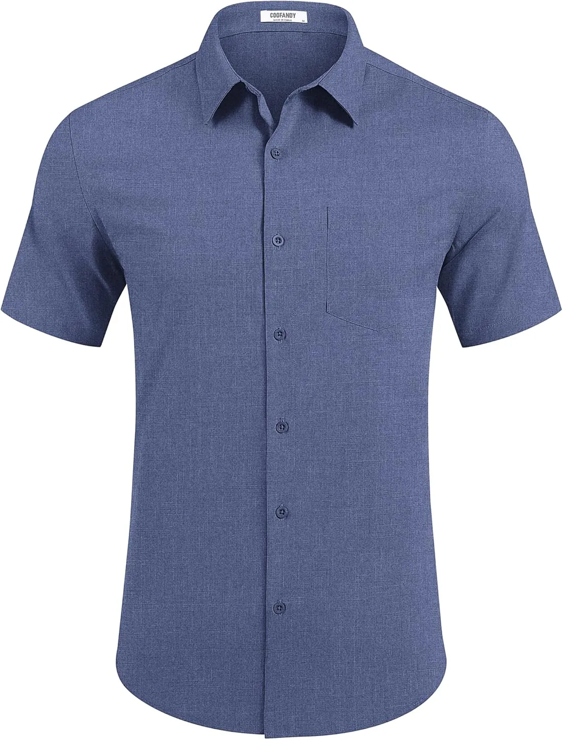 COOFANDY Mens Casual Short Sleeve Shirts Button Down Summer Beach Shirt Lightweight Textured Tops with Pocket