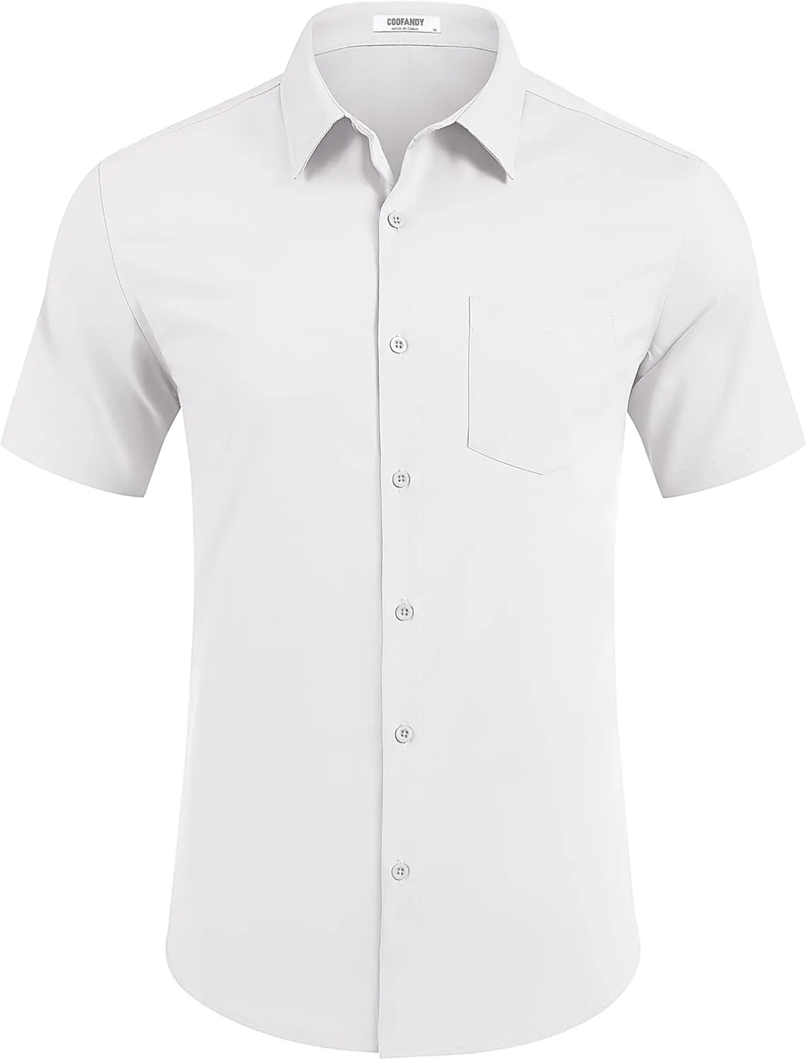 COOFANDY Mens Casual Short Sleeve Shirts Button Down Summer Beach Shirt Lightweight Textured Tops with Pocket