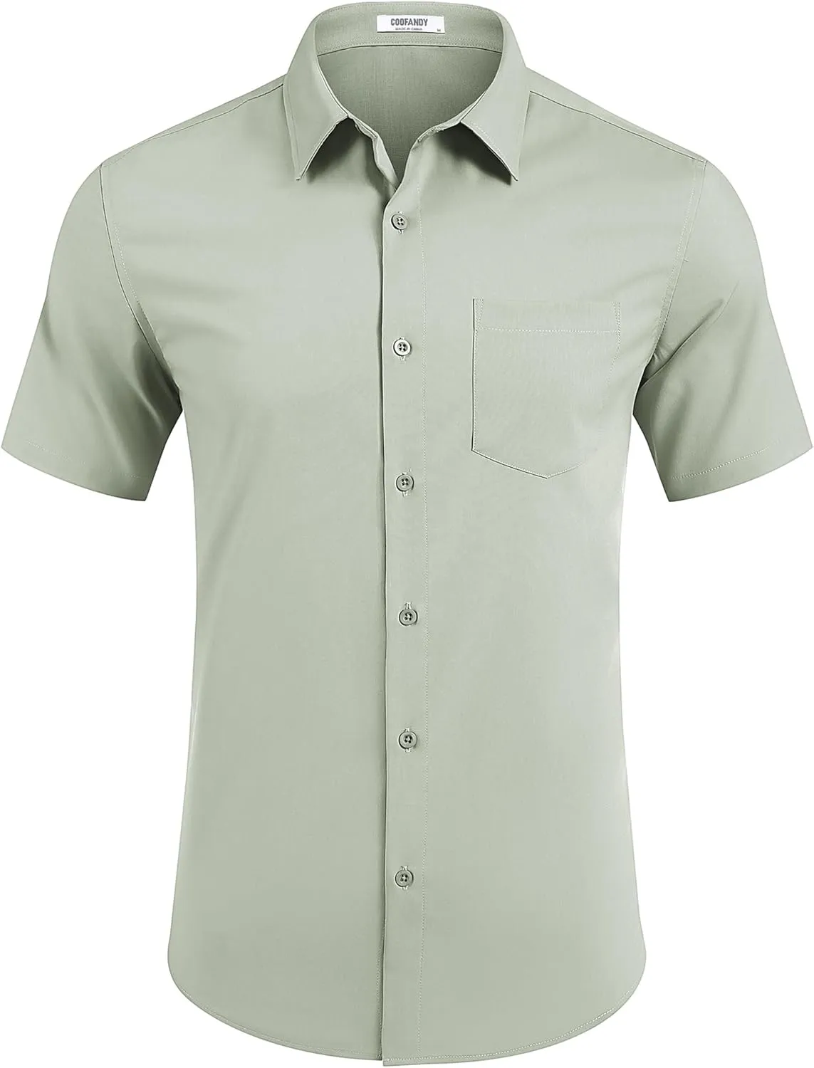 COOFANDY Mens Casual Short Sleeve Shirts Button Down Summer Beach Shirt Lightweight Textured Tops with Pocket