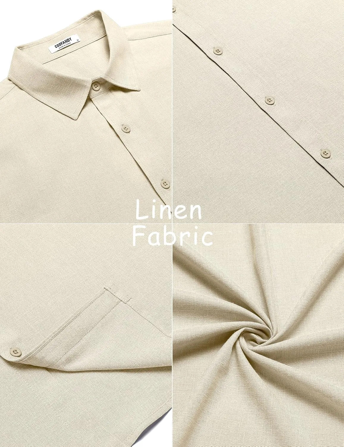COOFANDY Mens Casual Summer Beach Shirt Button Down Short Sleeve Shirts Vacation Shirt Cotton Linen Shirts