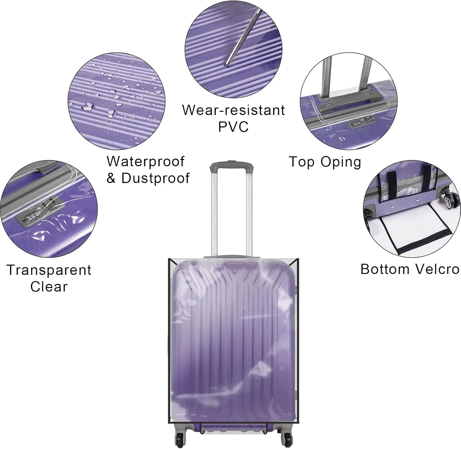Cosmos 1 Pc Luggage Cover Clear PVC Suitcase Protector Travel Luggage Transparent Protective Cover Waterproof and Dustproof Luggage Suitcase Protector for Women and Men (28 Inch)