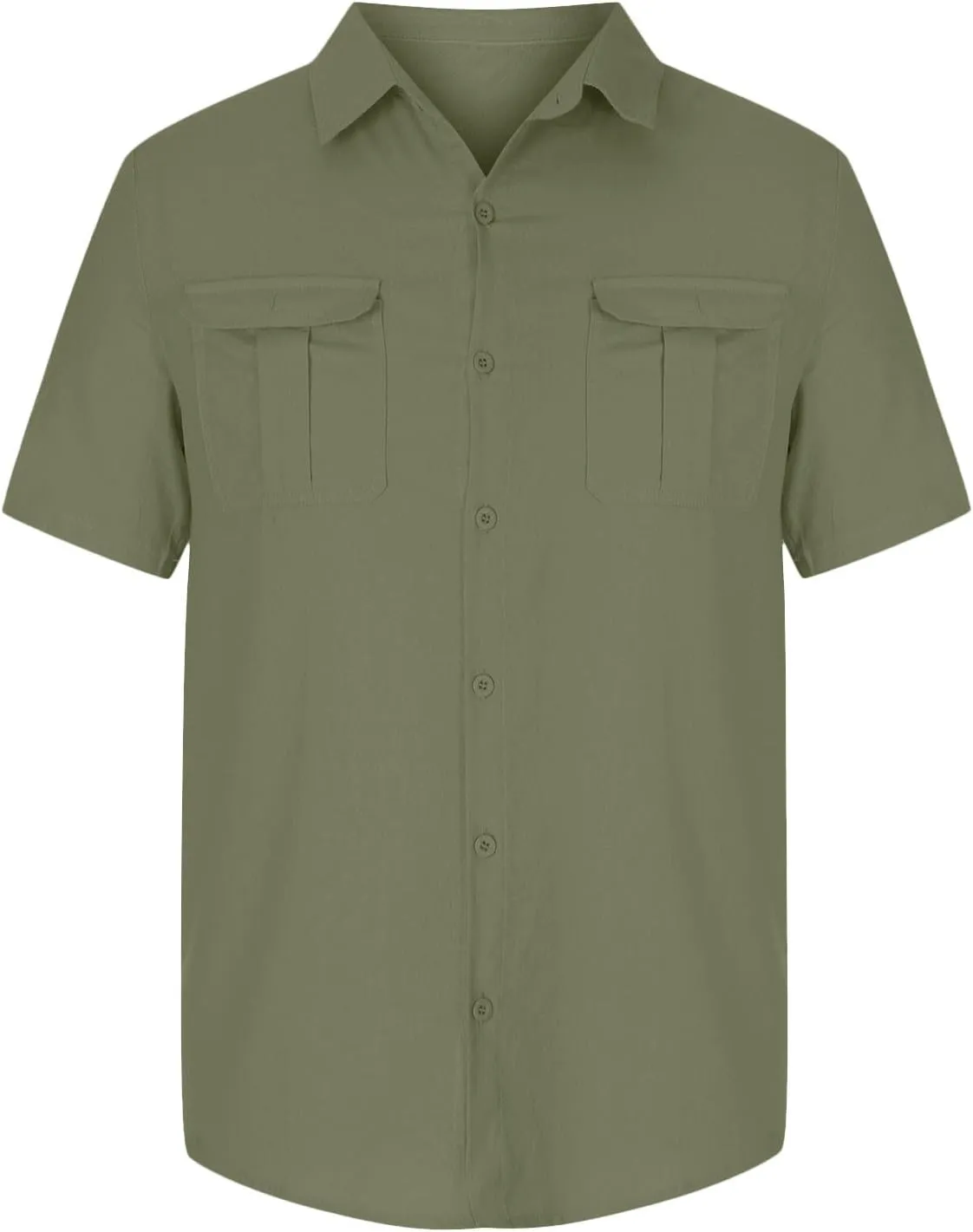 Cotton Linen Shirts for Men Big and Tall Short Sleeve Button up Lapel Shirt Casual Summer Vacation Cruise Beach Shirt