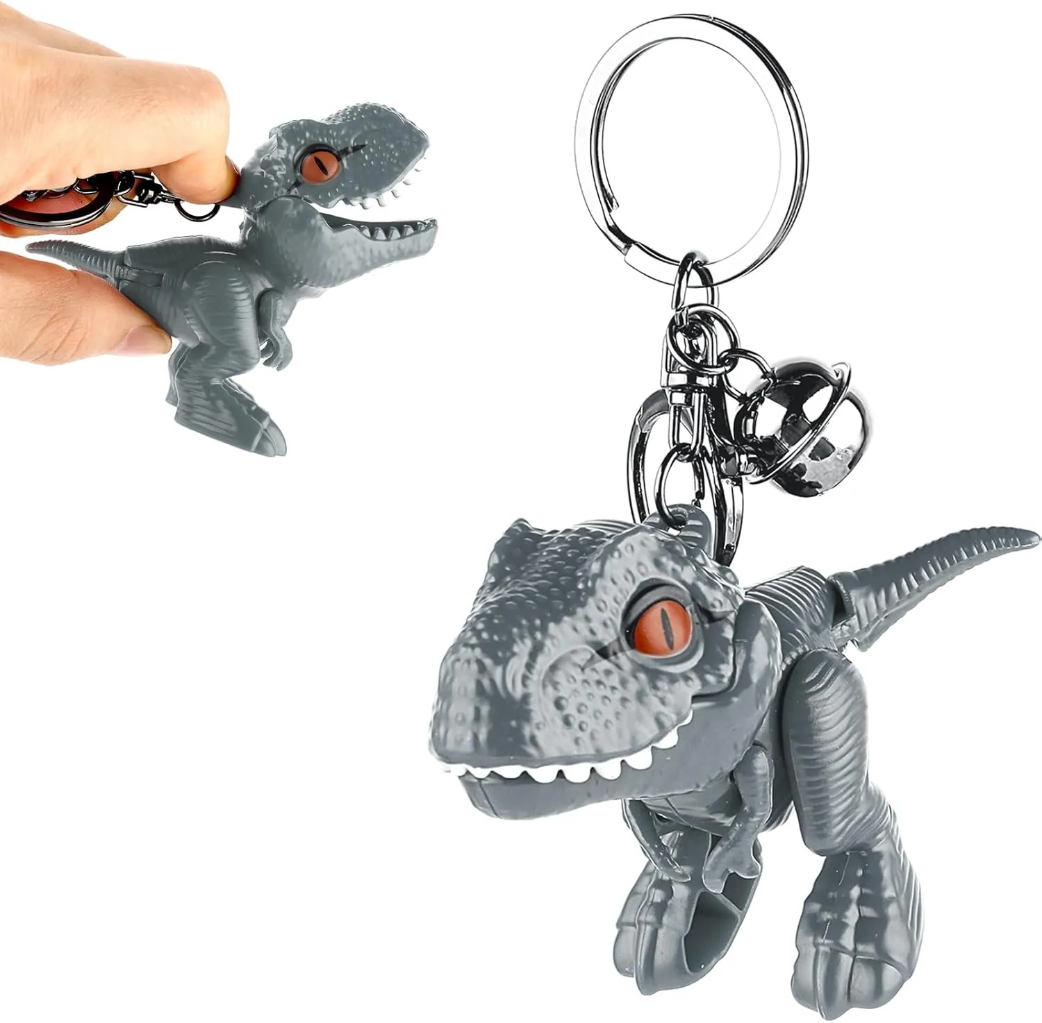 Cute Dinosaur Keychain, Kawaii Cartoon Gift Key Chain Movable Dinosaur Car Keychains Adorable Dinosaur Bag Charm