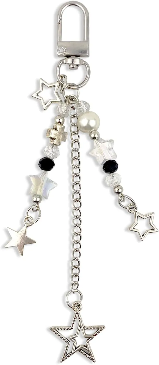 Cute Keychains Aesthetic Y2K Star Strawberry Keychains Charms for Women Purse Bag