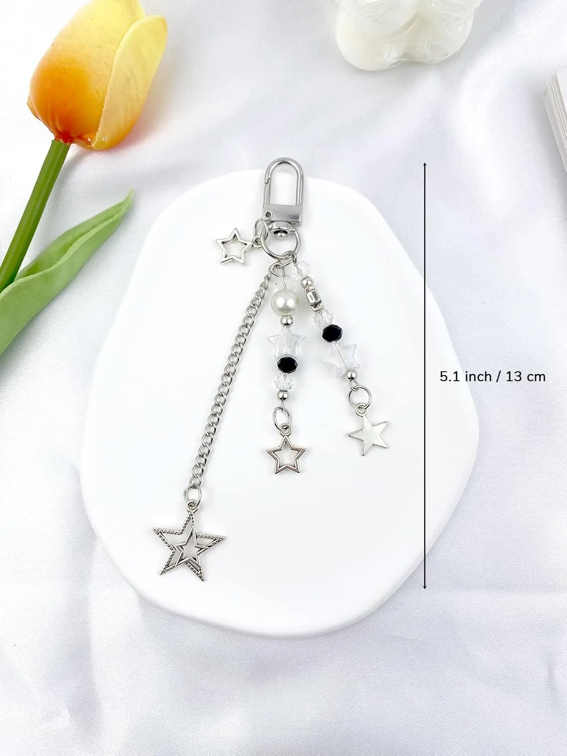 Cute Keychains Aesthetic Y2K Star Strawberry Keychains Charms for Women Purse Bag