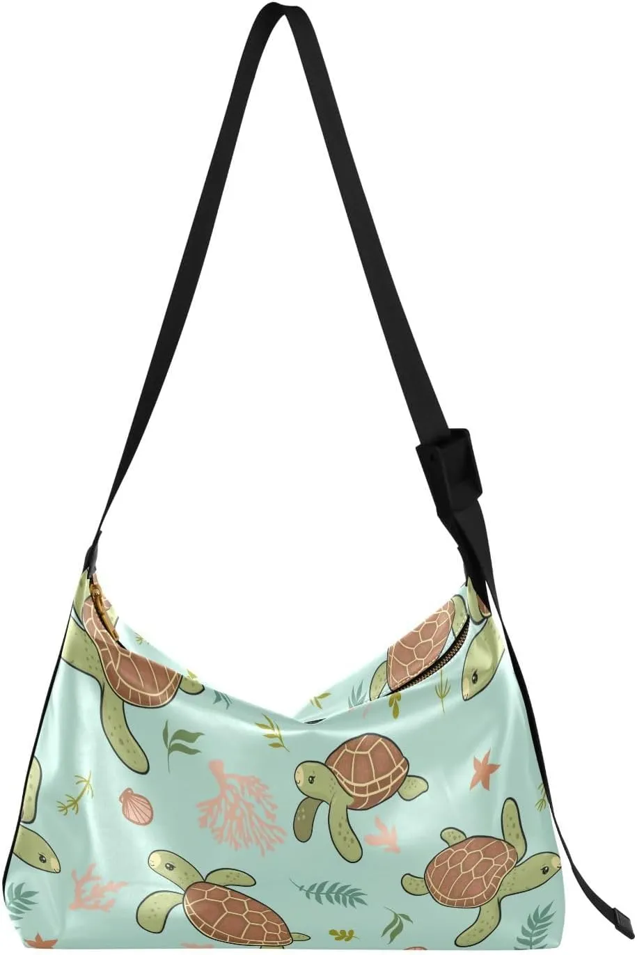 Cute Sea Turtles Hobo Crossbody Bags for Women Leather Large Shoulder Bag Cross Body Trendy Womens Tote Bags Handbag for Work Travel Shopping