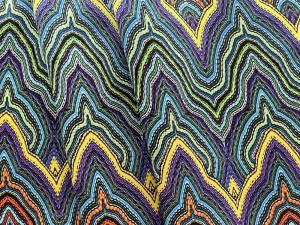 Designer Moorish Zig-Zags Silk Satin Charmeuse (Made in Italy)