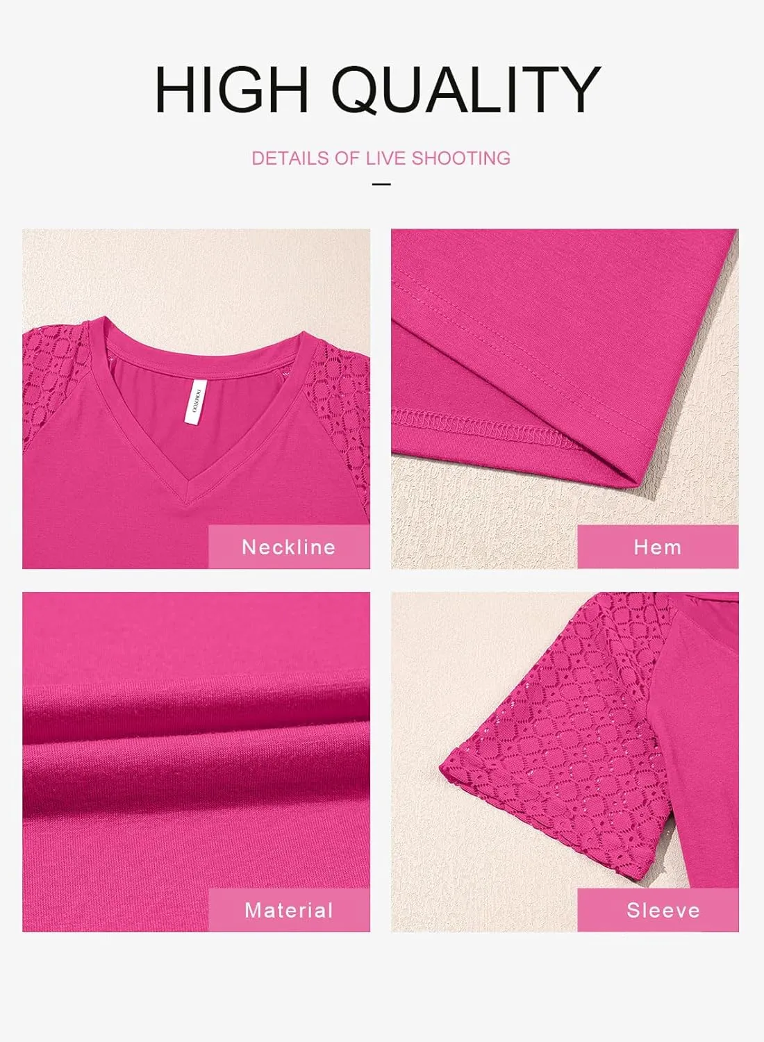 Dokotoo Spring Tops for Women 2025 Lace Short Sleeve Shirts V Neck Casual T Shirts Summer Outfits