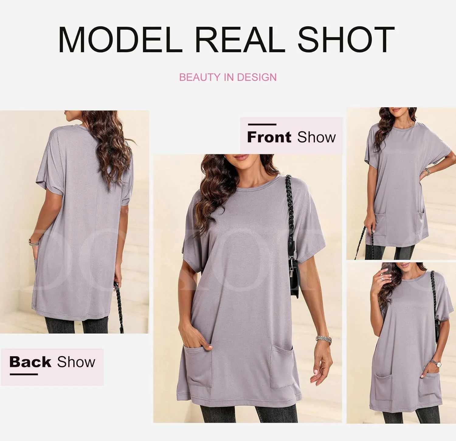Dokotoo Womens Summer 2025 Casual Short Sleeve Shirts Loose Fit Oversized Tshirts Tunic Tops with Pockets