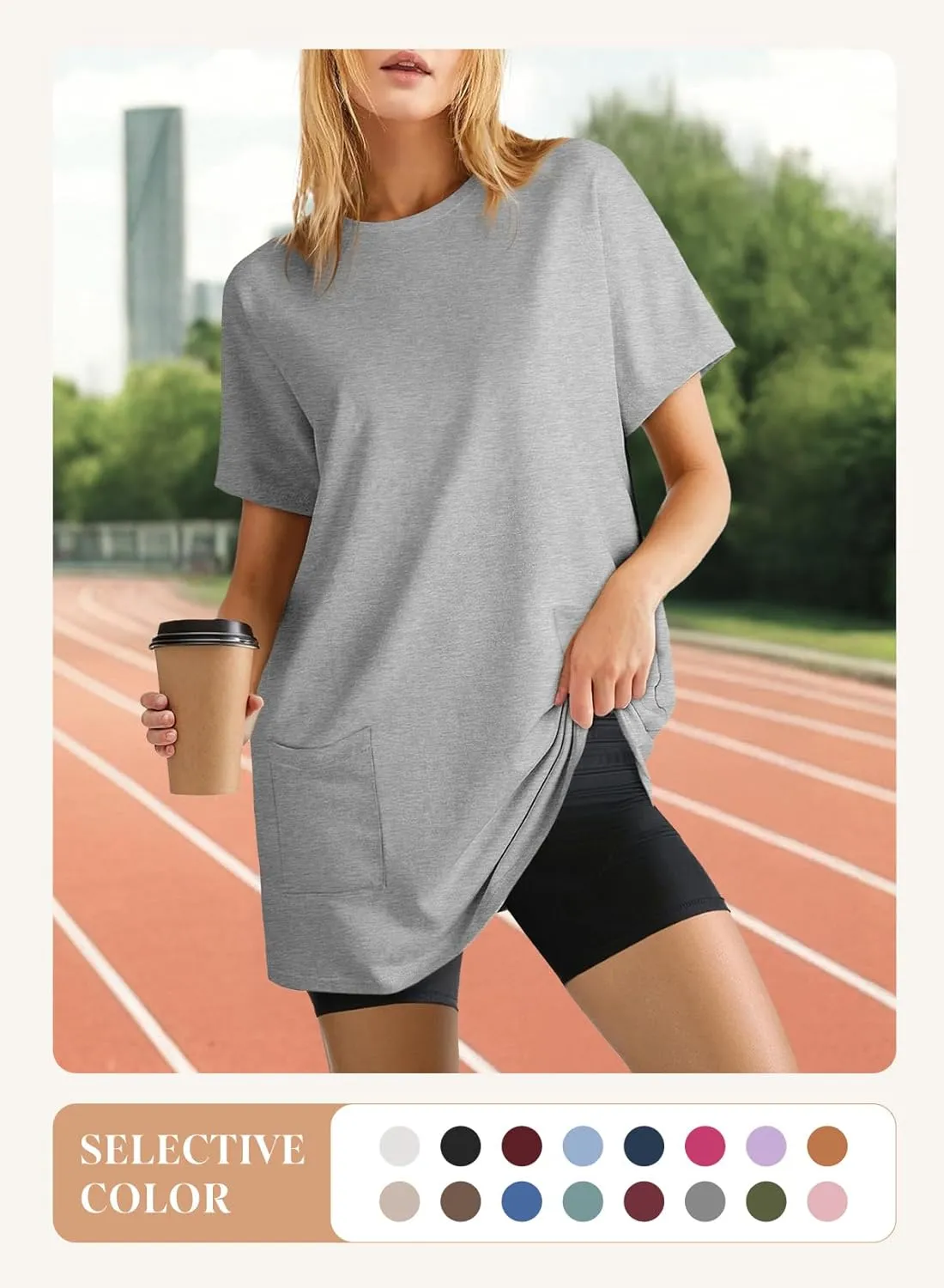Dokotoo Womens Summer 2025 Casual Short Sleeve Shirts Loose Fit Oversized Tshirts Tunic Tops with Pockets