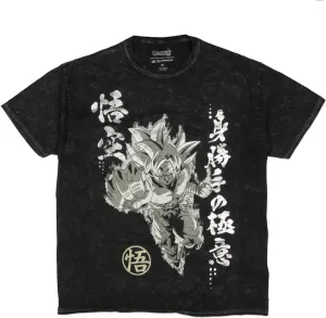 Dragon Ball Z Men's Super Goku Metallic Foil Design Mineral Washed Adult Short Sleeve T-Shirt