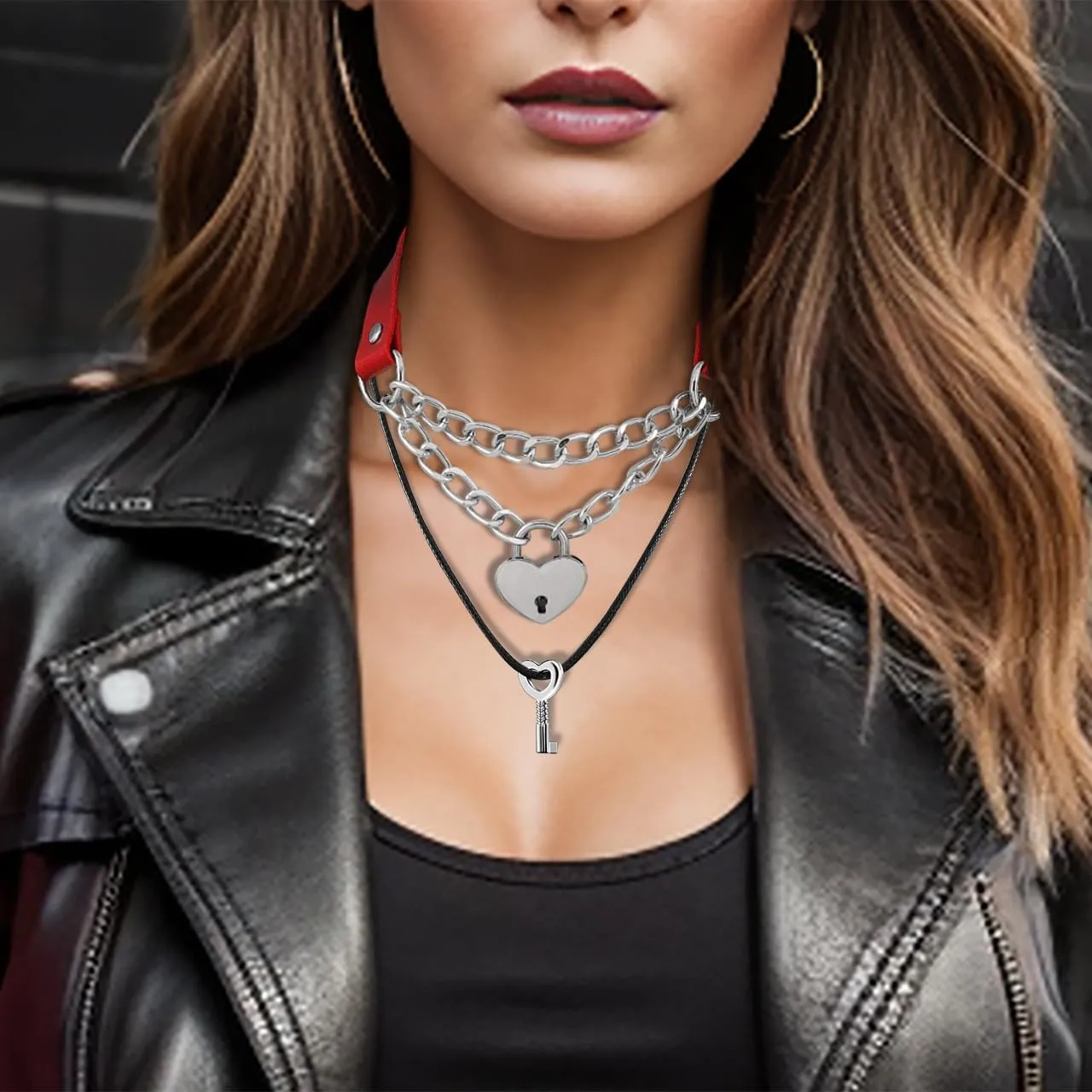Eigso Vintage Choker with Engraved Customized Name Chains Necklace Emo Steampunk Jewelry for Women