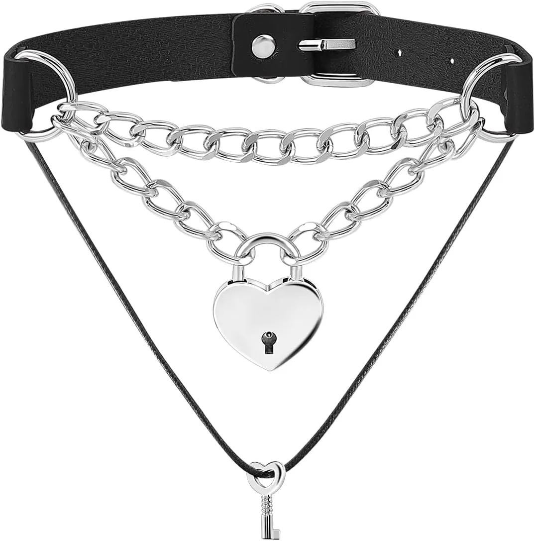 Eigso Vintage Choker with Engraved Customized Name Chains Necklace Emo Steampunk Jewelry for Women