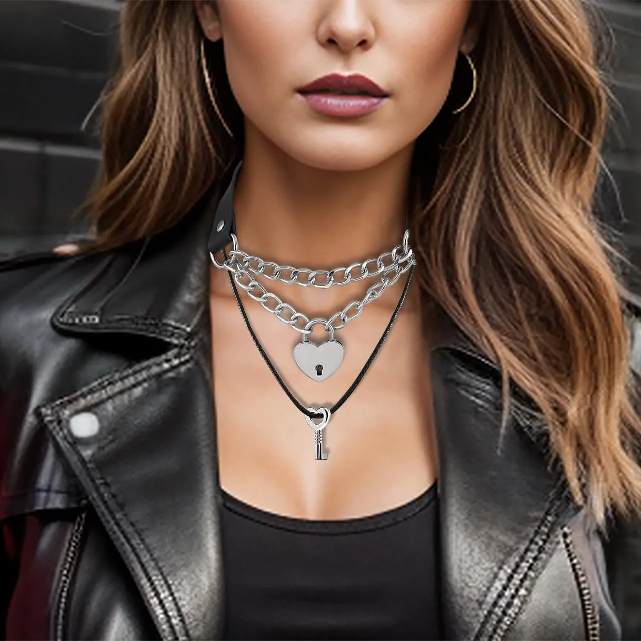 Eigso Vintage Choker with Engraved Customized Name Chains Necklace Emo Steampunk Jewelry for Women