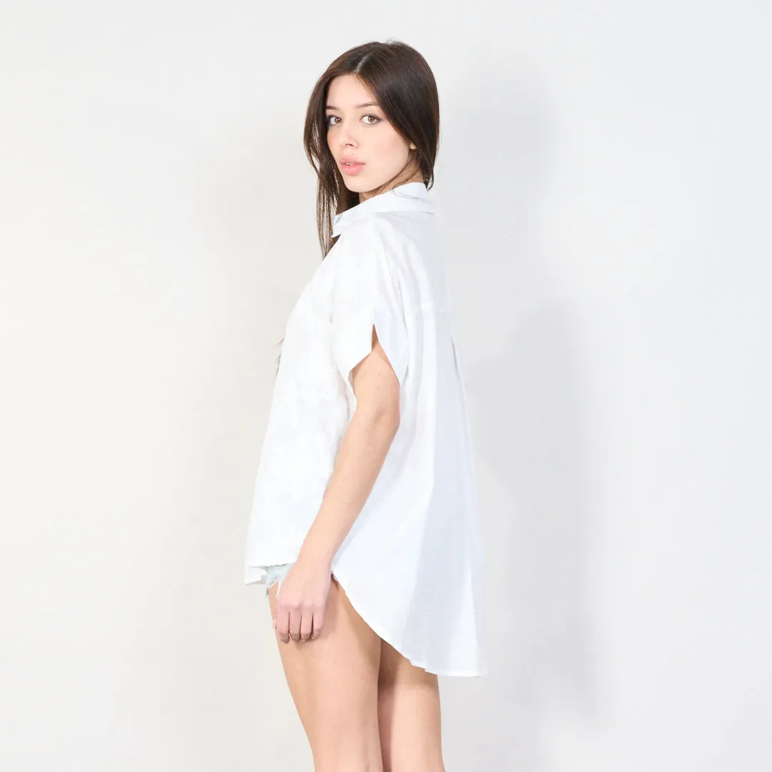Elegant embroidered oversized blouse wholesale