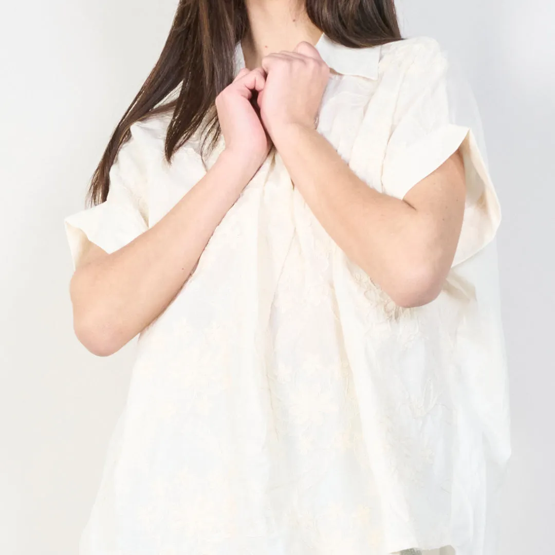 Elegant embroidered oversized blouse wholesale