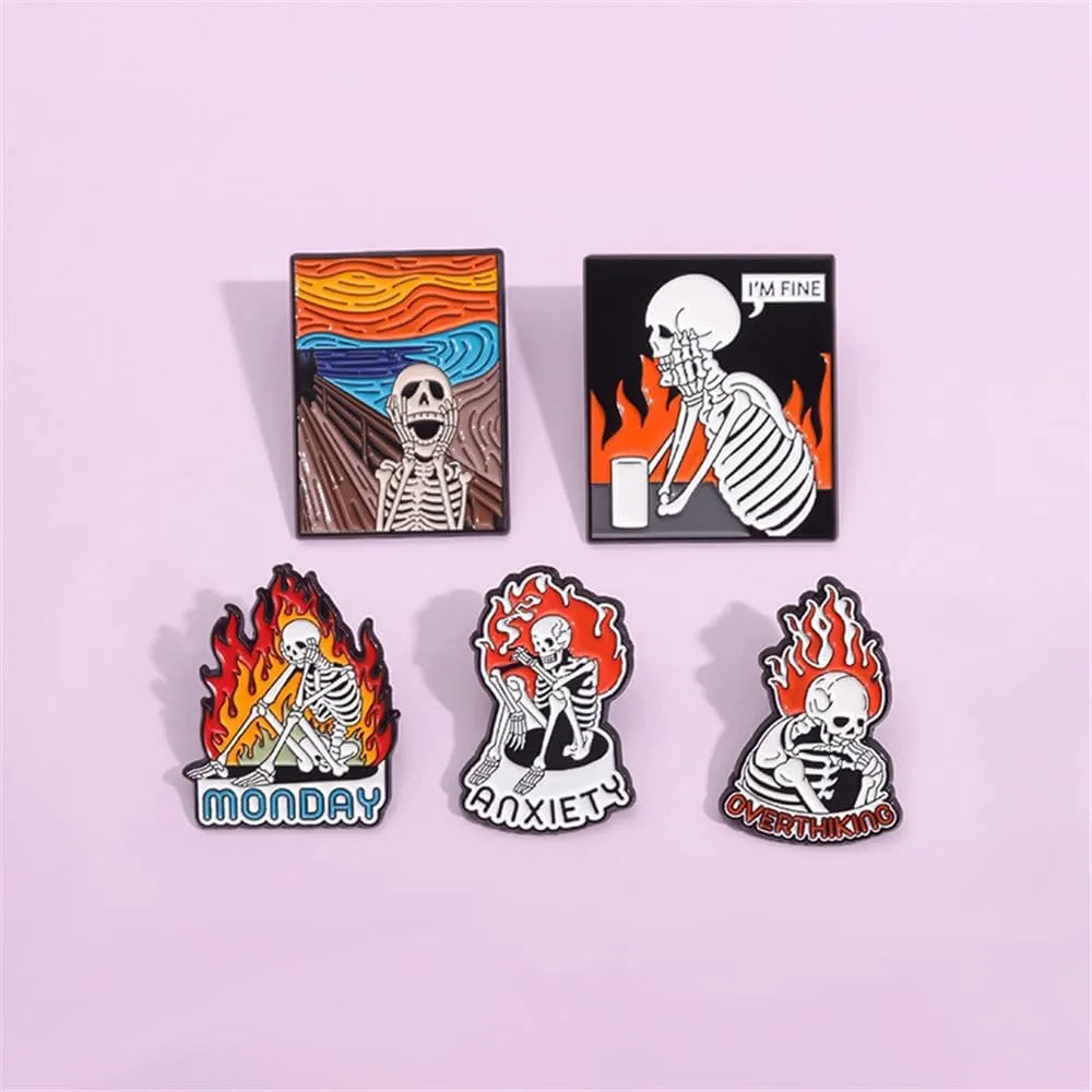 Enamel Pin Set Creative Lovely Brooch Pins Enamel Lapel Pin Lettering Pins Lapel Badge