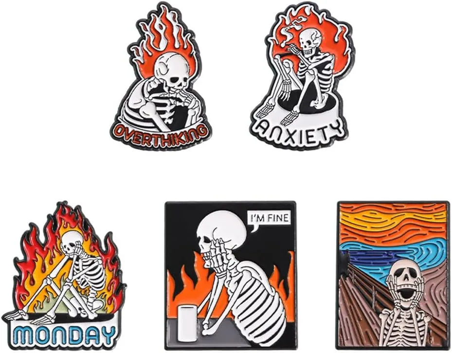 Enamel Pin Set Creative Lovely Brooch Pins Enamel Lapel Pin Lettering Pins Lapel Badge