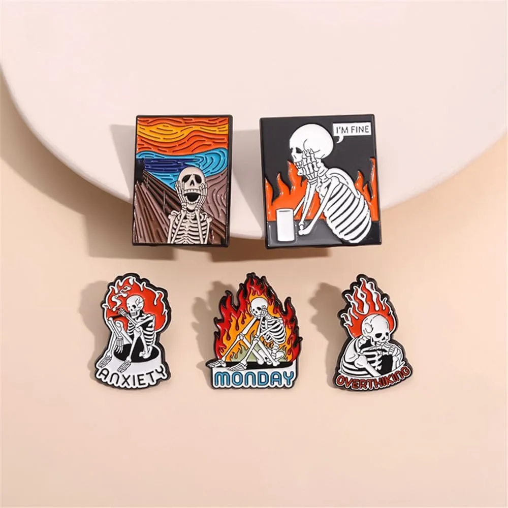 Enamel Pin Set Creative Lovely Brooch Pins Enamel Lapel Pin Lettering Pins Lapel Badge