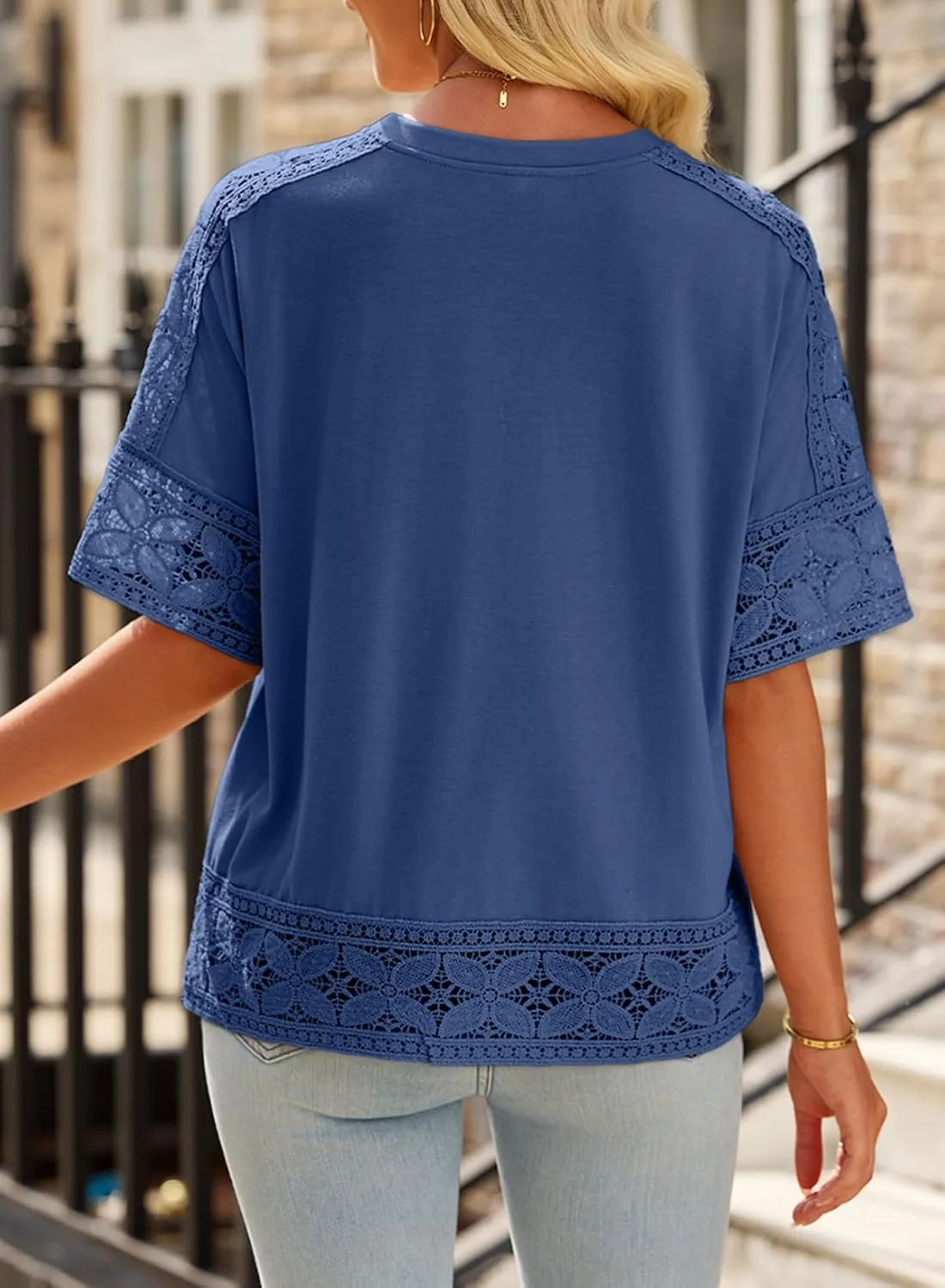EVALESS Womens Spring Tops Crewneck Short Sleeve Basic Tee Shirts Oversized Summer Outfits Dressy Casual Blouses 2025