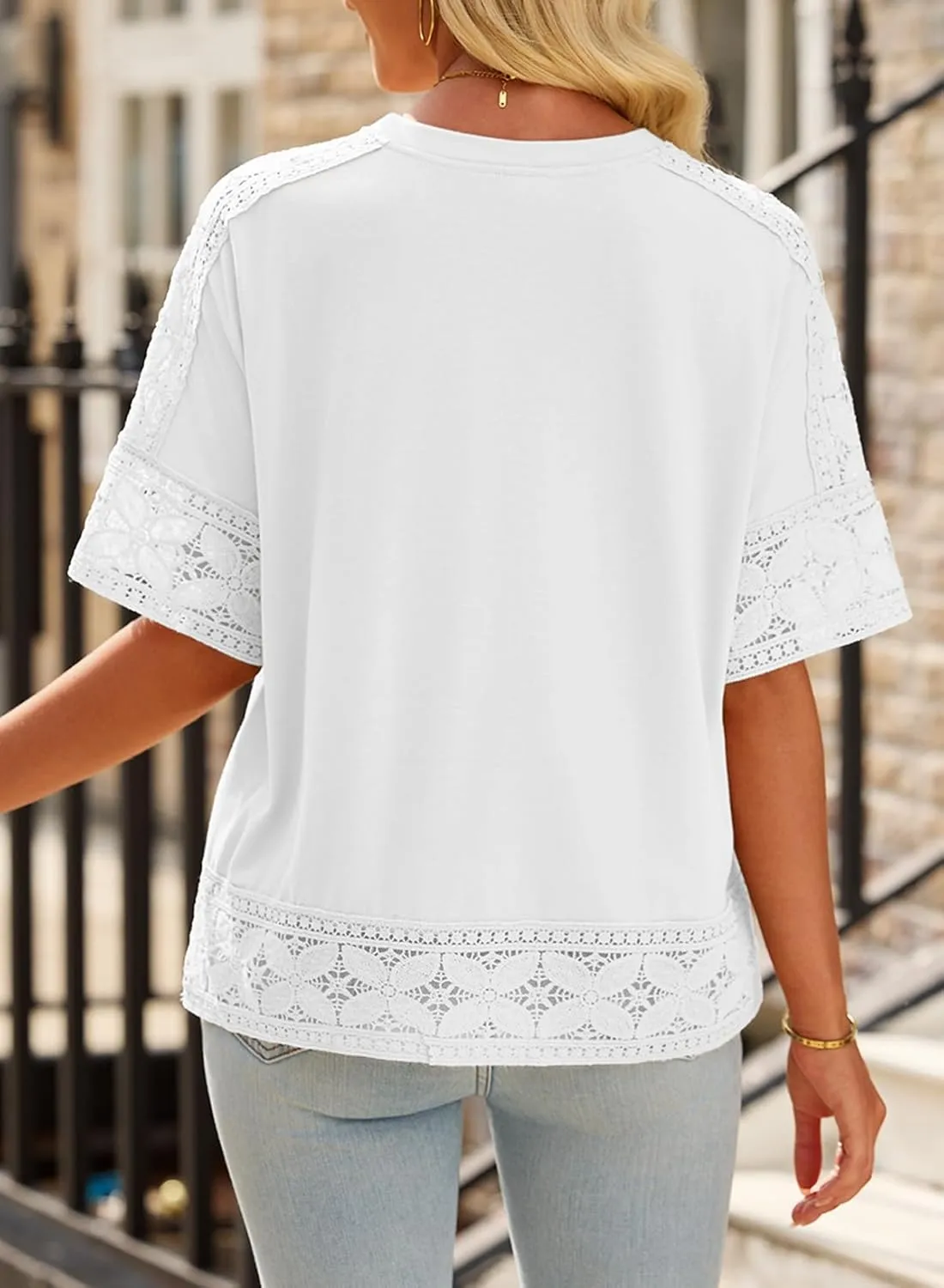 EVALESS Womens Spring Tops Crewneck Short Sleeve Basic Tee Shirts Oversized Summer Outfits Dressy Casual Blouses 2025