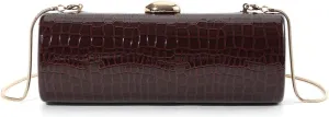 Evening Clutch Purses for Women Elegant Crocodile Embossed Shoulder Handbag PU Leather Magnet Crossbody Bag with Chain