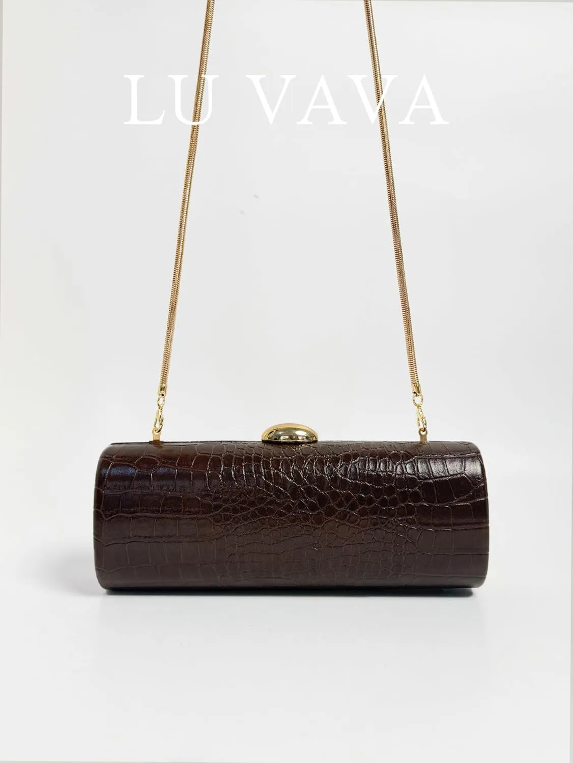 Evening Clutch Purses for Women Elegant Crocodile Embossed Shoulder Handbag PU Leather Magnet Crossbody Bag with Chain