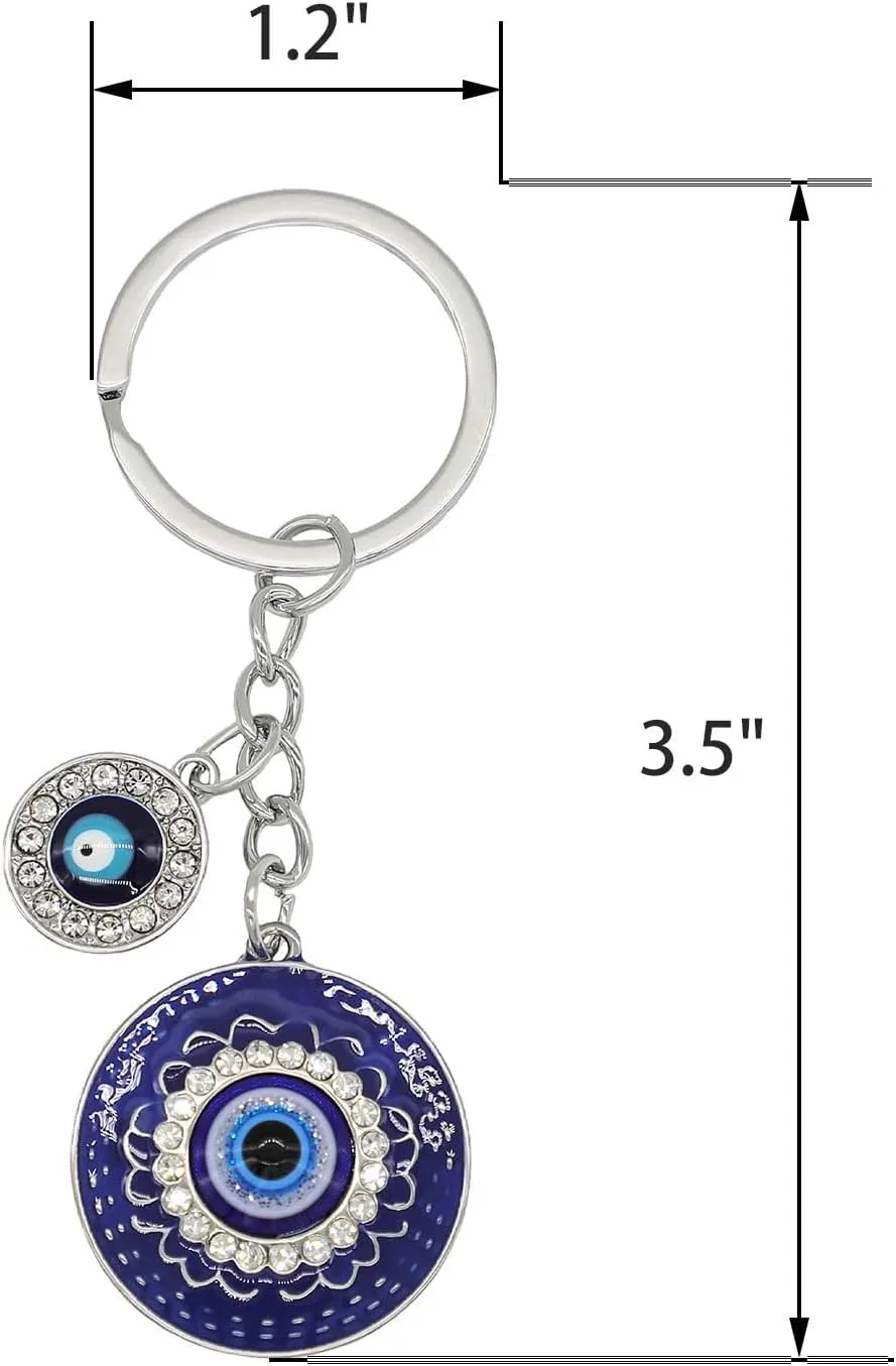 Evil Eye Keychains Bag Purse Keychains Good Luck Amulet protection Charm Keychains for Women Men