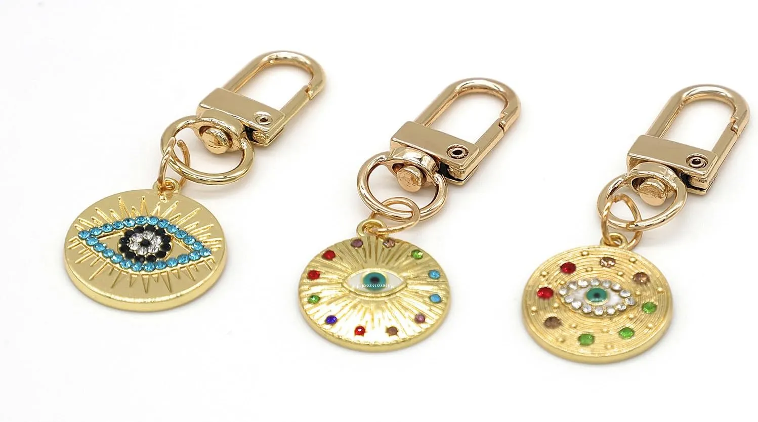 Evil Eye Keychains Set Car Key Ring Bag Purse Keychains Good Luck Amulet protection Charm Keychains for Women Men
