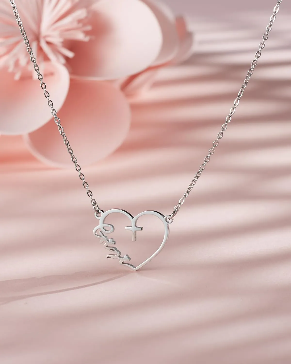 Family ID Name Heart Necklace Cross Necklace for Women