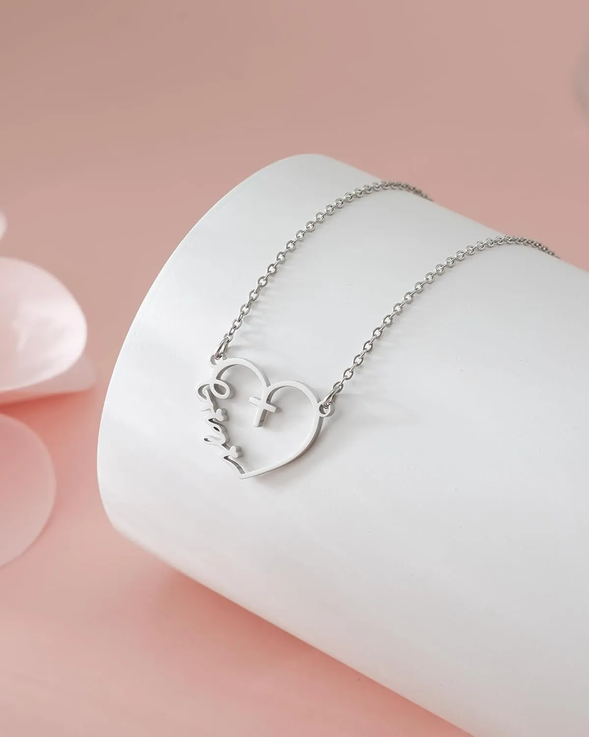 Family ID Name Heart Necklace Cross Necklace for Women