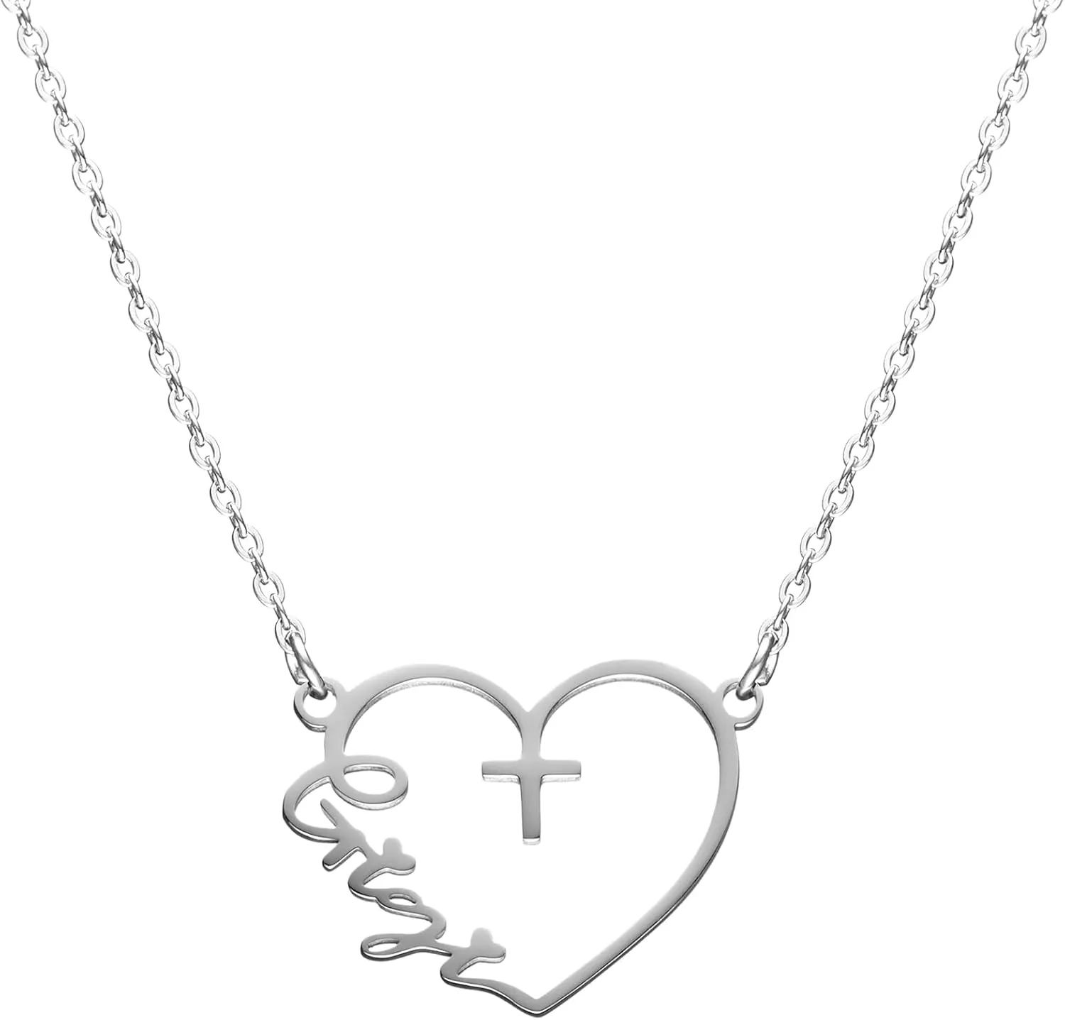 Family ID Name Heart Necklace Cross Necklace for Women