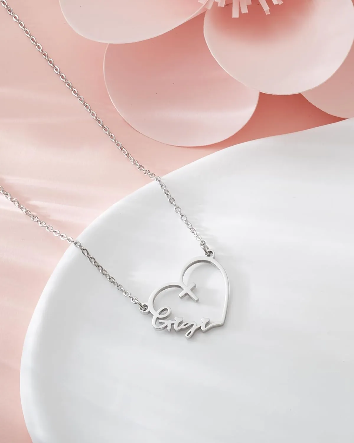 Family ID Name Heart Necklace Cross Necklace for Women