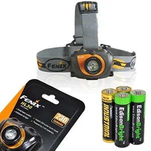 Fenix HL30 2015 ver. 230 Lumen LED Headlamp-Gold Color with 2 X EdisonBright AA Alkaline batteries