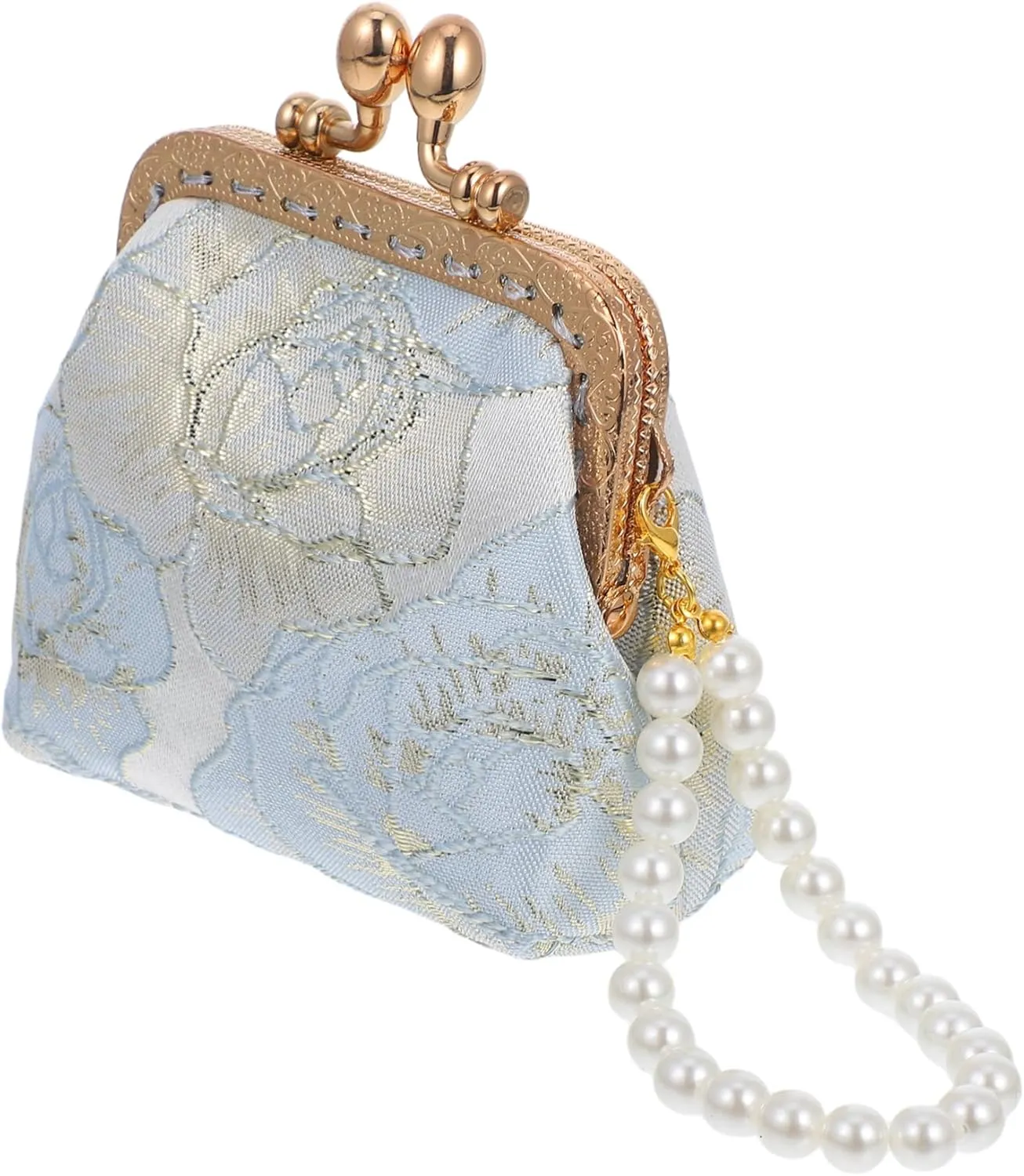 Floral Clutch Bag for Women Vintage Coin Purse Embroidered Makeup Wedding Flower Evening Clutch Purse