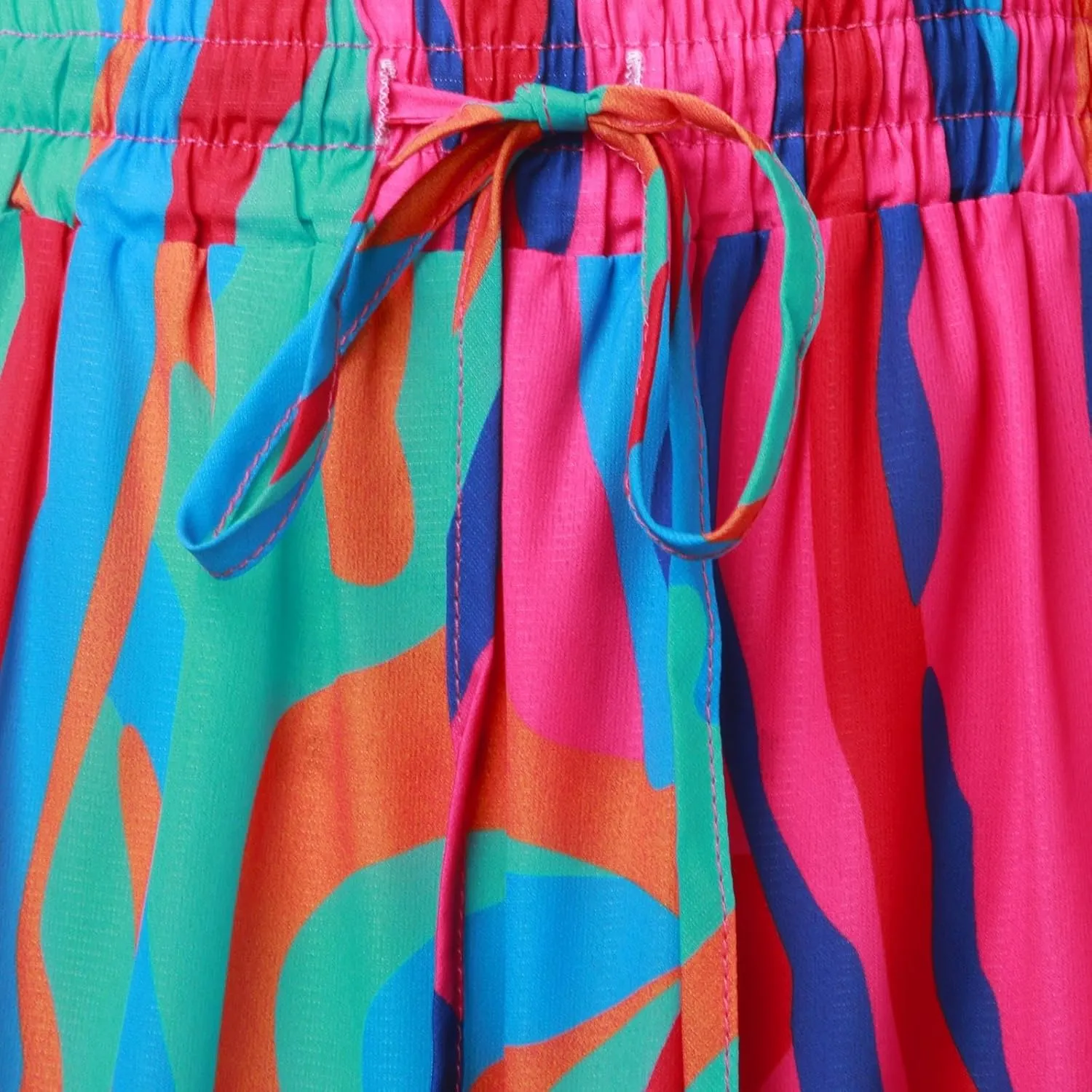 Floral Long Skirts for Women Casual Boho High Waisted Flowy Maxi Skirt Summer Ruffled Tiered Flowy Skorts