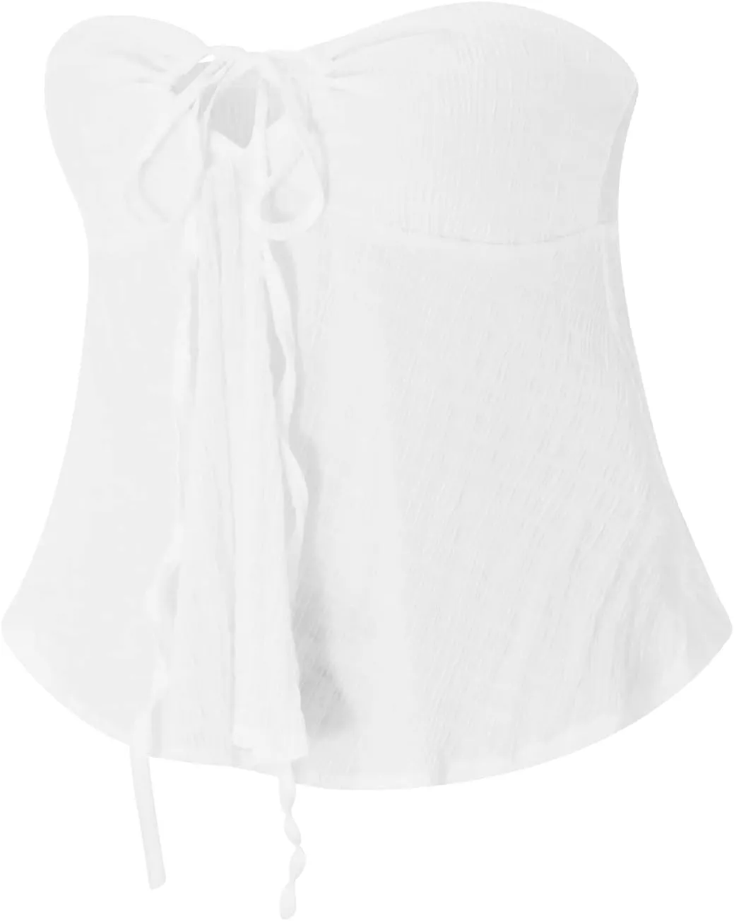 Flowy Tube Tops for Women Y2k Strapless Backless Tube Top Ruffle Off Shoulder Bandeau Tops Going Out Tops Streetwear