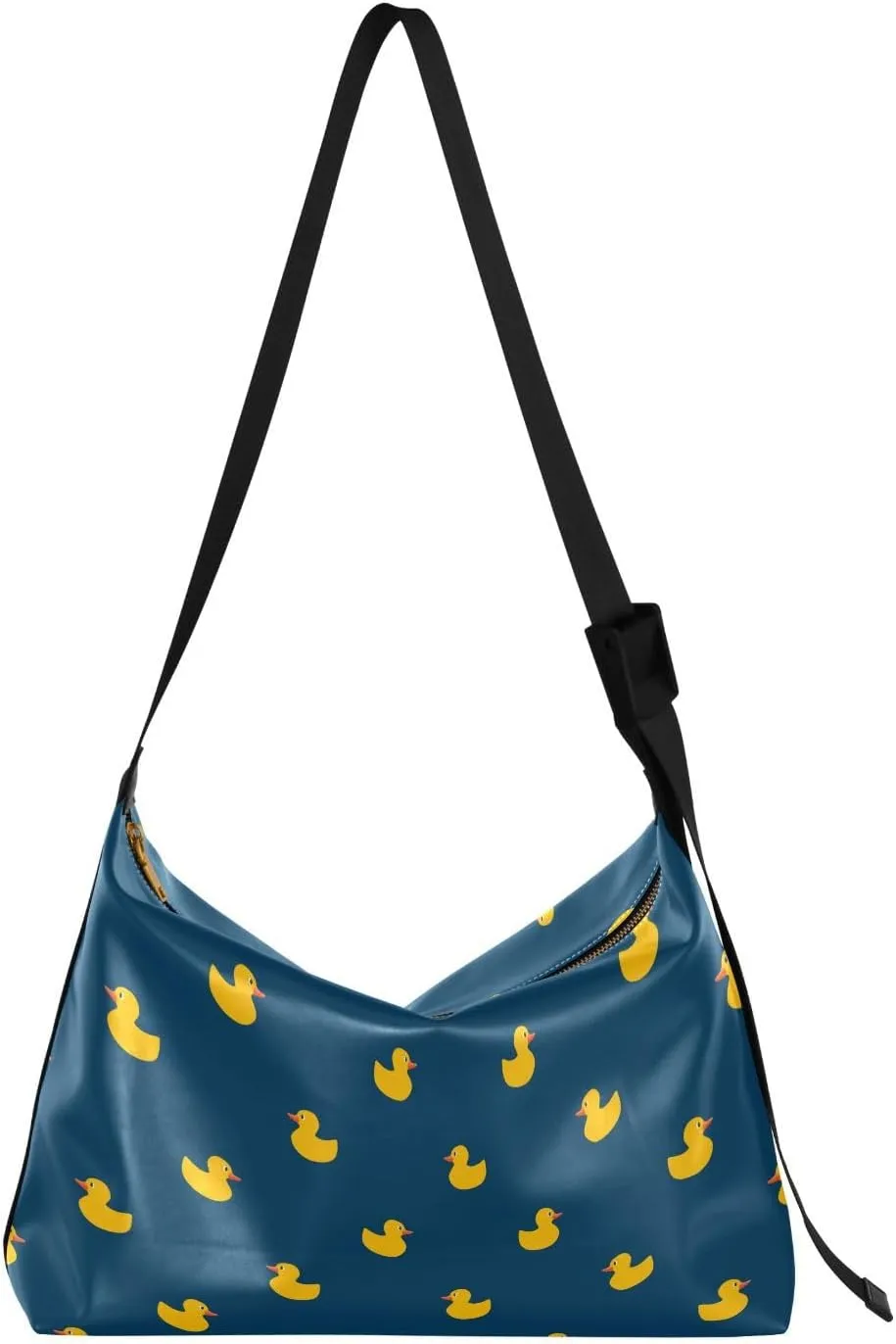 Funny Ducks Pattern Hobo Crossbody Bags for Women Leather Large Shoulder Bag Cross Body Trendy Womens Tote Bags Handbag for Travel Shopping