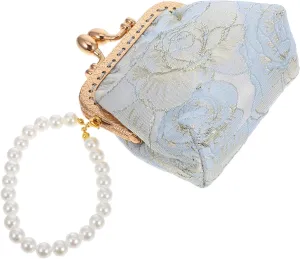 GALPADA Chinese Brocade Evening Bag Wedding Purse with Clutch Coin Purse for Parties Bridal Events
