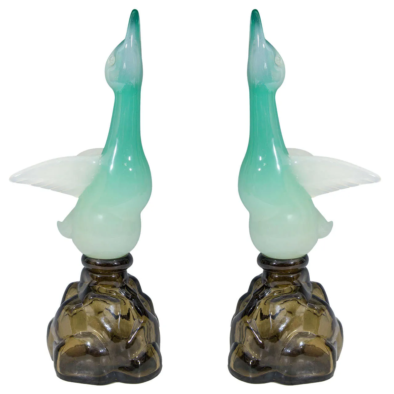 Girolamo Luxardo Mid-Century Murano Glass Bottles in the Shape of Ducks